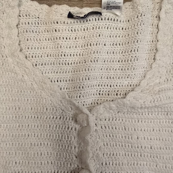 Vintage Jordache Y2K Crochet Button Cardigan Cottagecore Feminine boho Beach Med - Picture 5 of 8